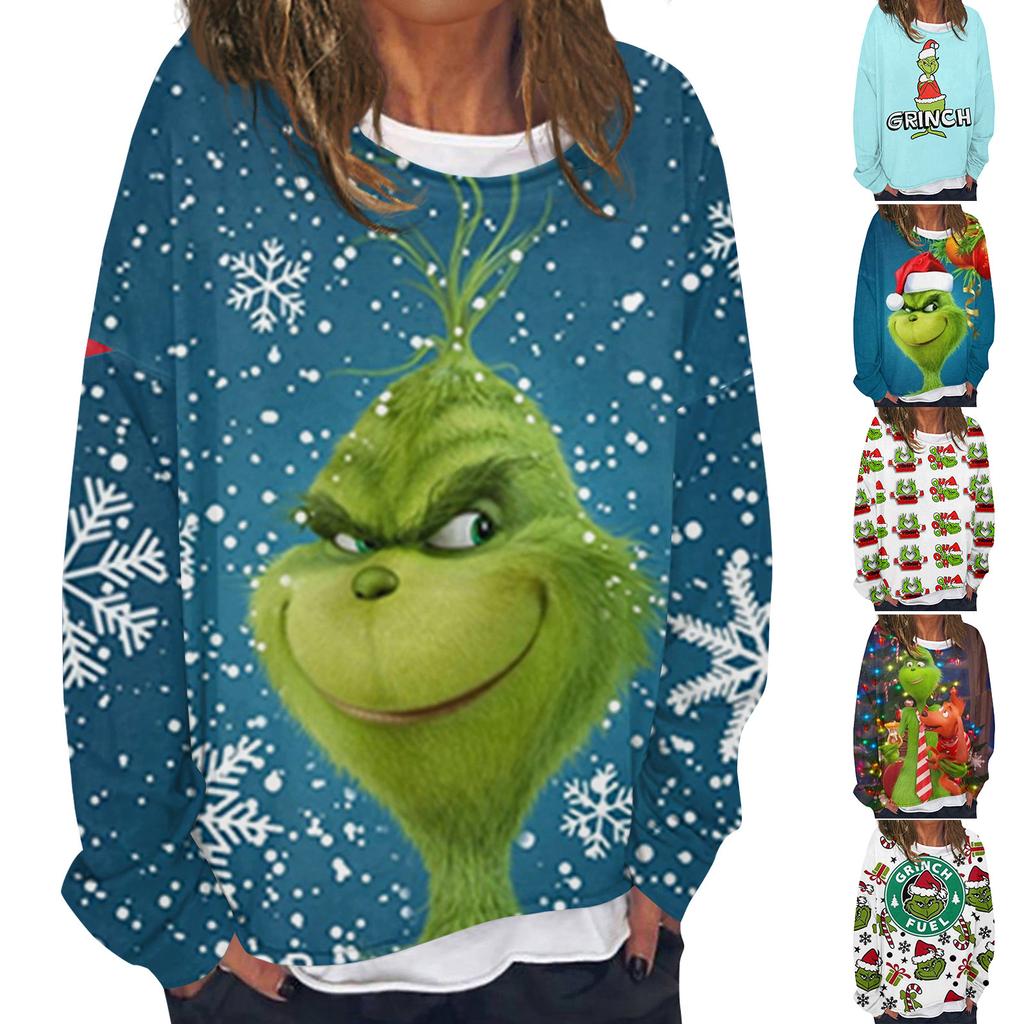 Women's Casual Fashion Vintage Printed Long Sleeve O-Neck Sweatshirt Layer Pullover Top