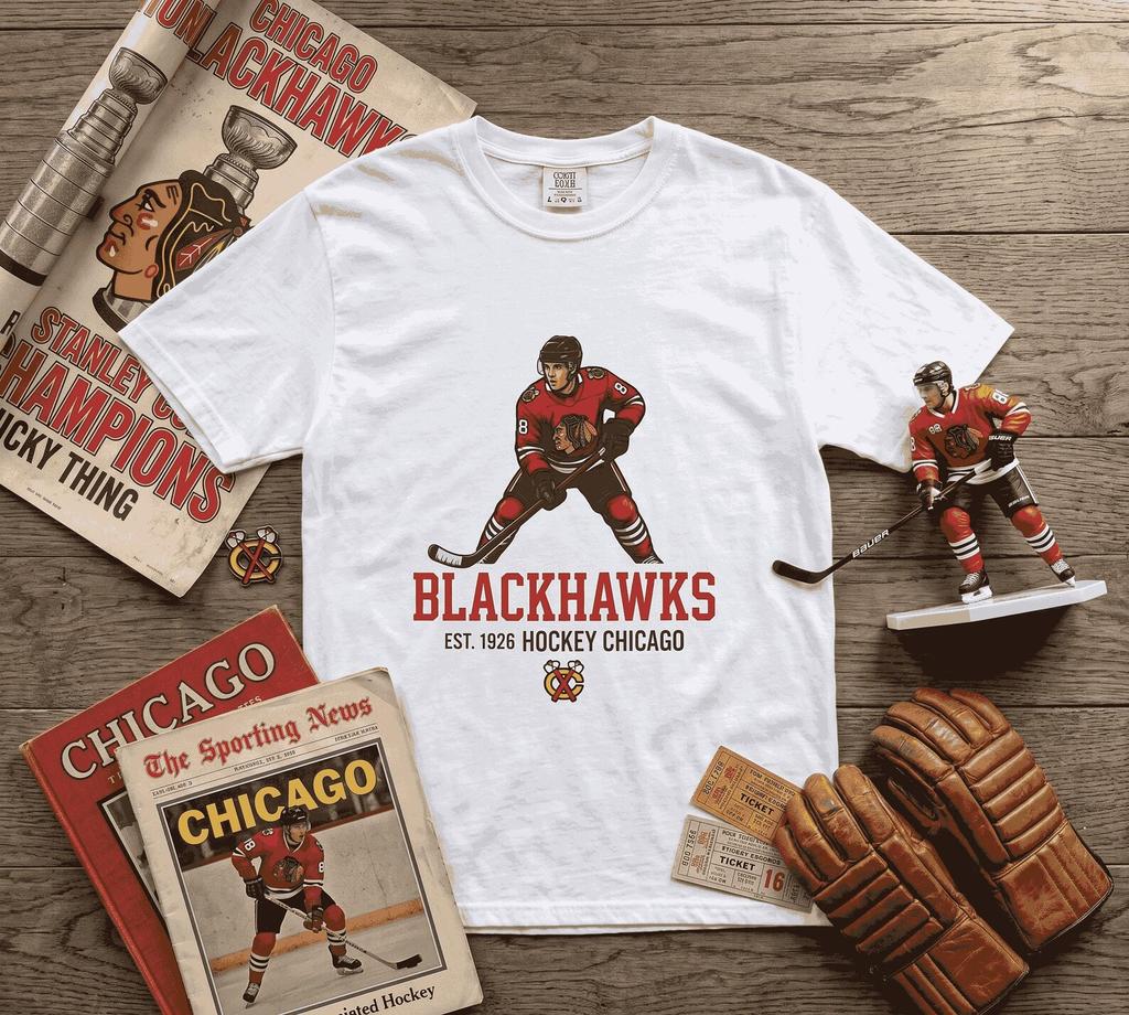 Comfort Colors® Chicago Blackhawks NFL Shirt - Vintage 1926 Graphic Tee