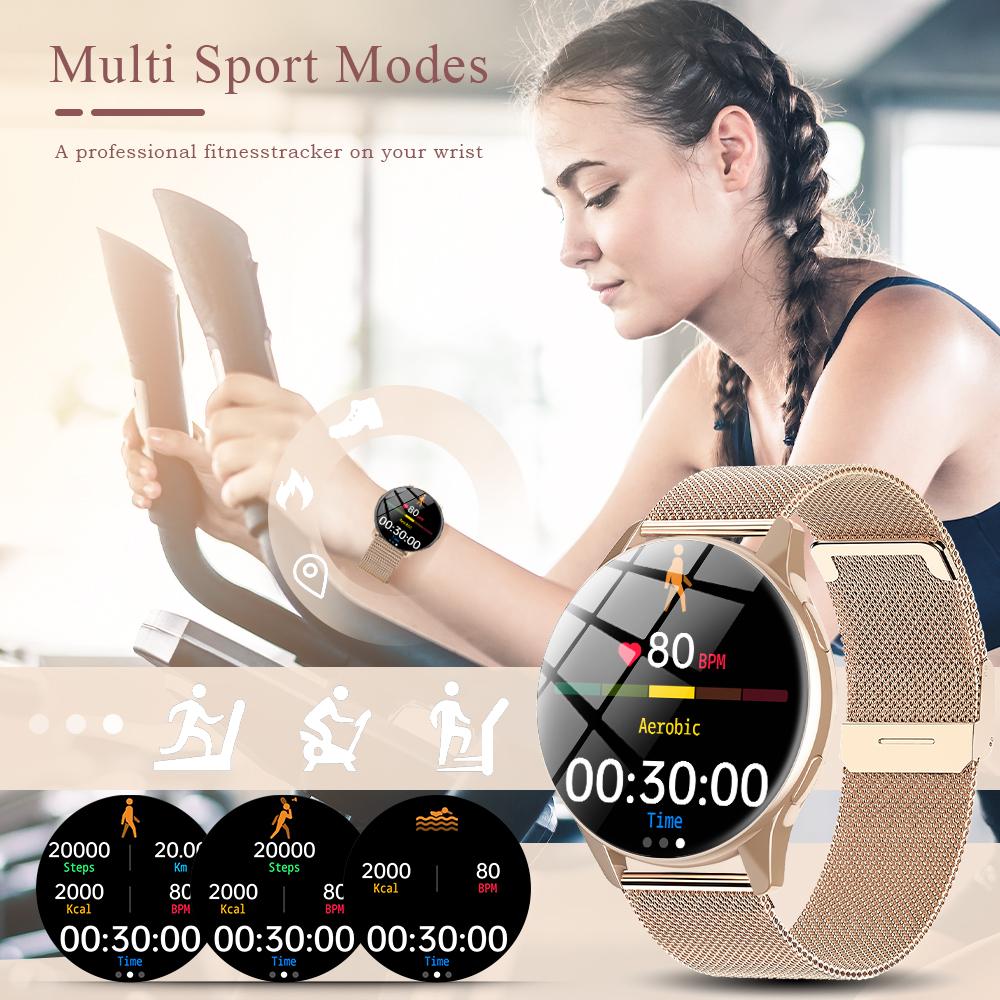 LIGE Women Smart Watch Bluetooth Call Sports Waterproof Smart Watch For Android iOS