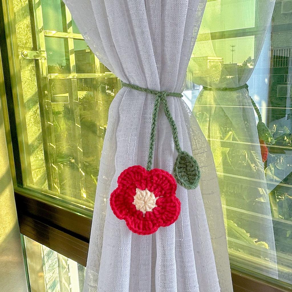 Вязаная вручную подвеска в виде клубники на сумке, милый цветок, брелок для ключей, подвеска для автомобиля, домашний декор Colgante De Ganchillo Fresa