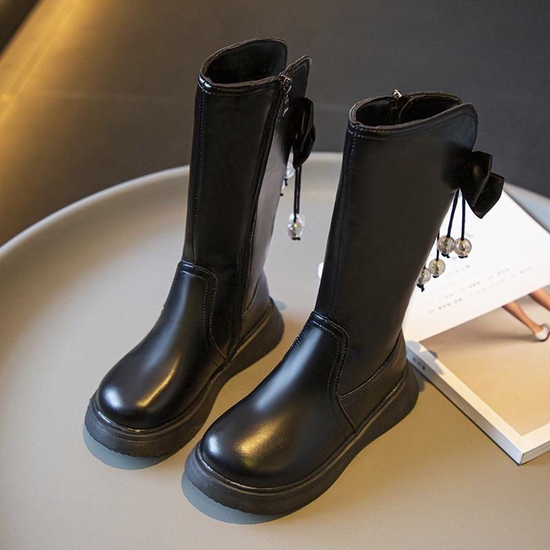 Retro Fashion Girls Short Boots New Velvet Winter Princess Shoes British Style Children's Boots