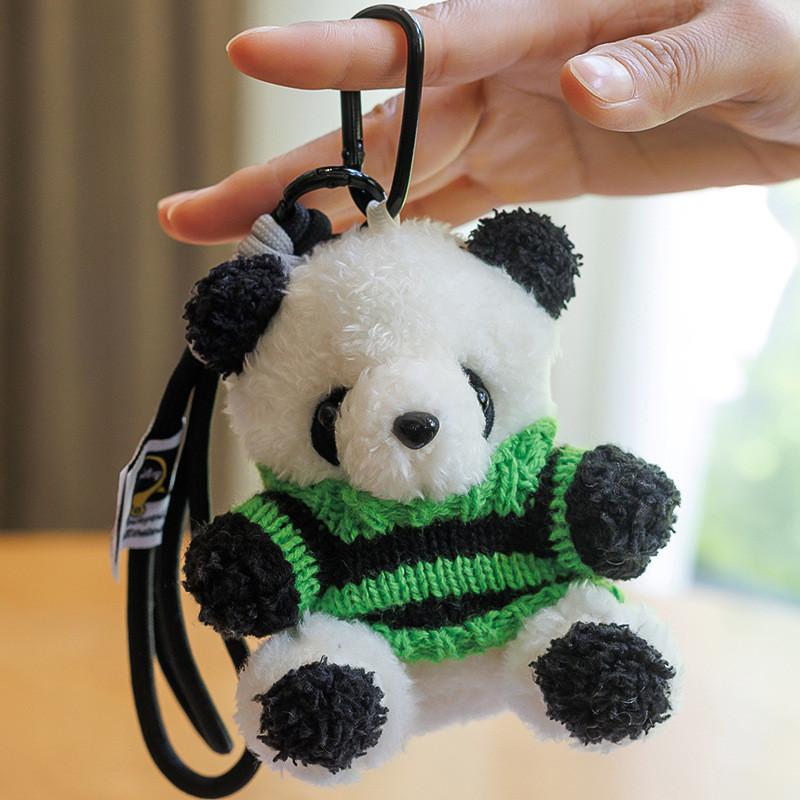 Colorful Panda Plush Keychain With Pp Cotton Filling For Girls And Kids
