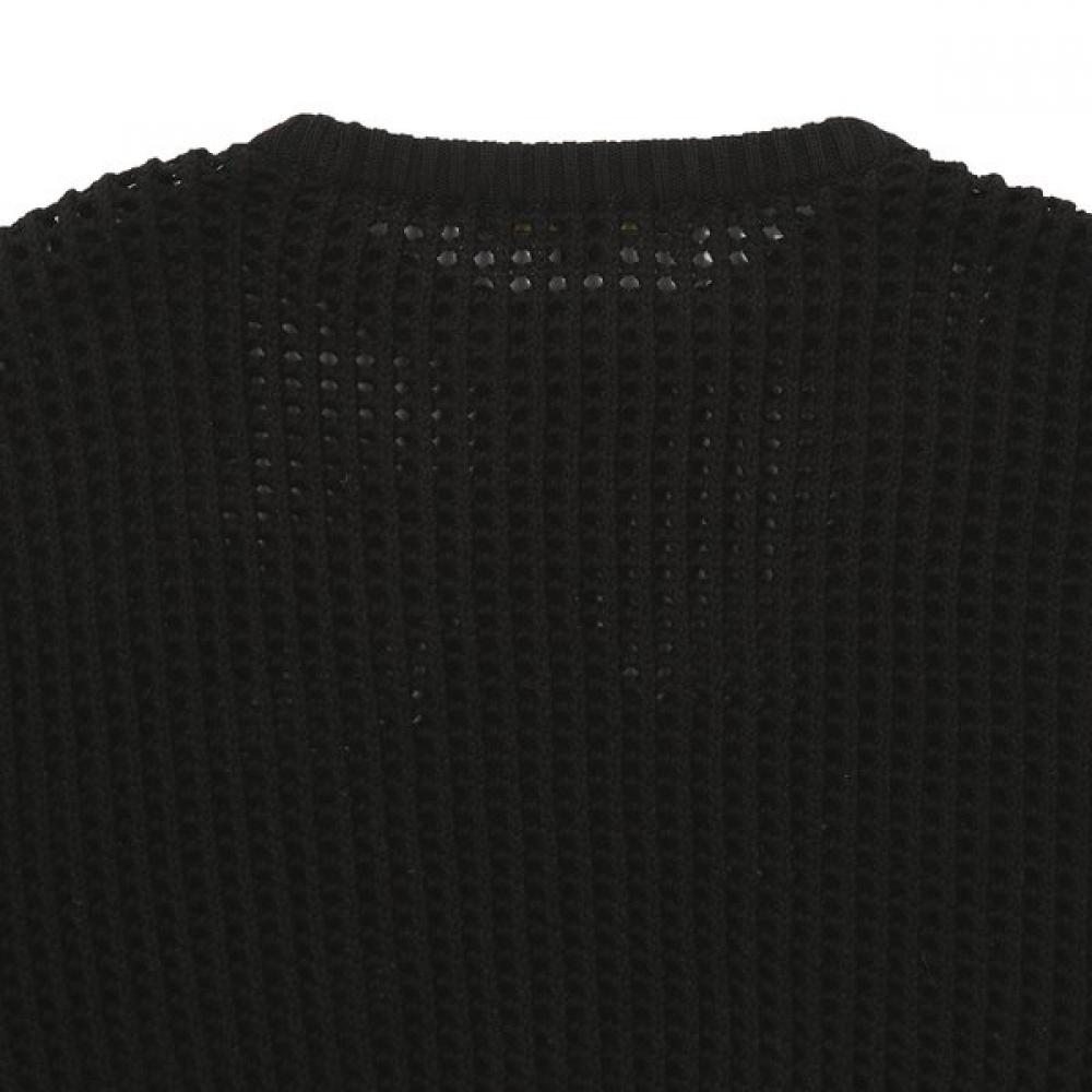 Bluetail Black Star Jacquard Mesh Crop Knit Aaa4sw01bk