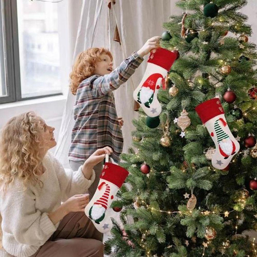 Персонализированные подвески для рождественских чулок Большой рождественский подарочный мешок Дом