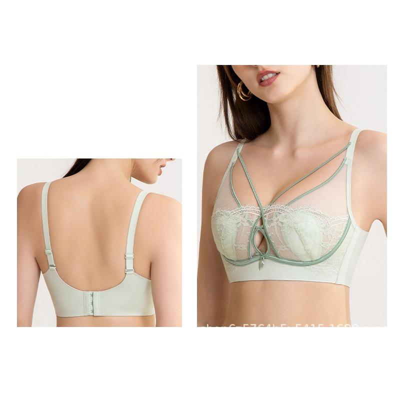 Французский тонкий кружевной сексуальный регулируемый дышащий бюстгальтер без стального кольца