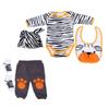 Simulation Infant Doll Clothes Set Cute Striped Cartoon Bear Clothes for 20?22 Inch Doll