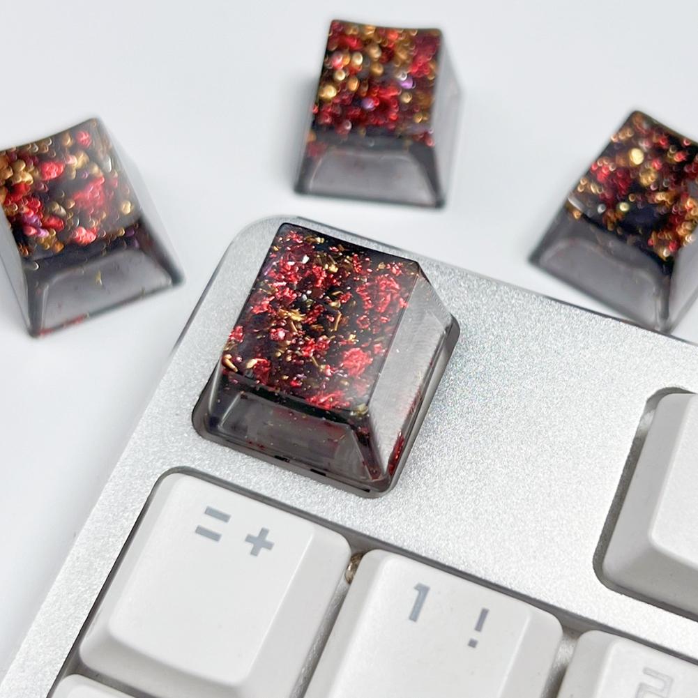 DIY Смола Персонализированная Металлическая Золотая Фольга Колпачок Клавиши Прозрачный DIY Cross Axis Механическая Клавиатура Колпачок Клавиши Аксессуары для Клавиатуры