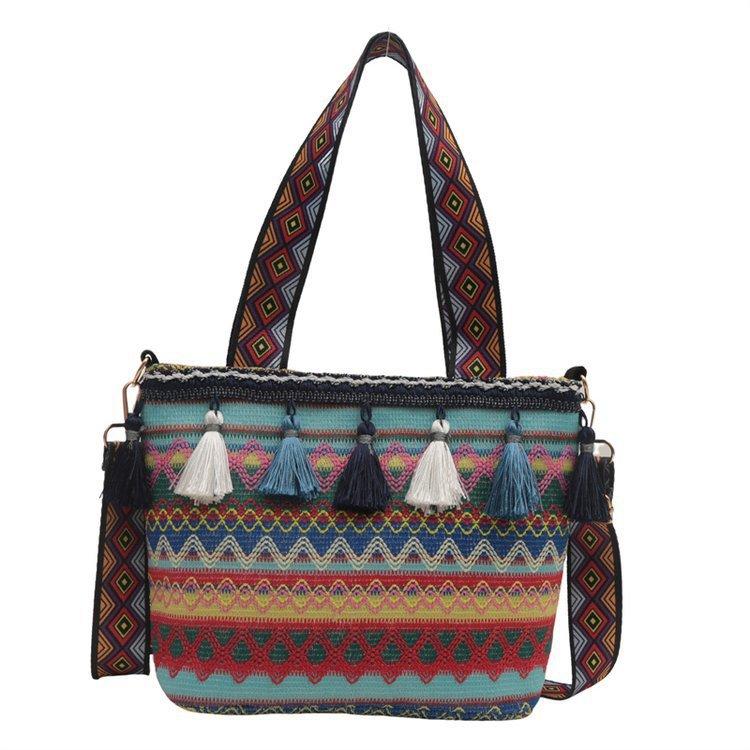 Модная и ретро сумка через плечо, летняя женская сумка на одно плечо с бахромой, вместительная сумка-тоут