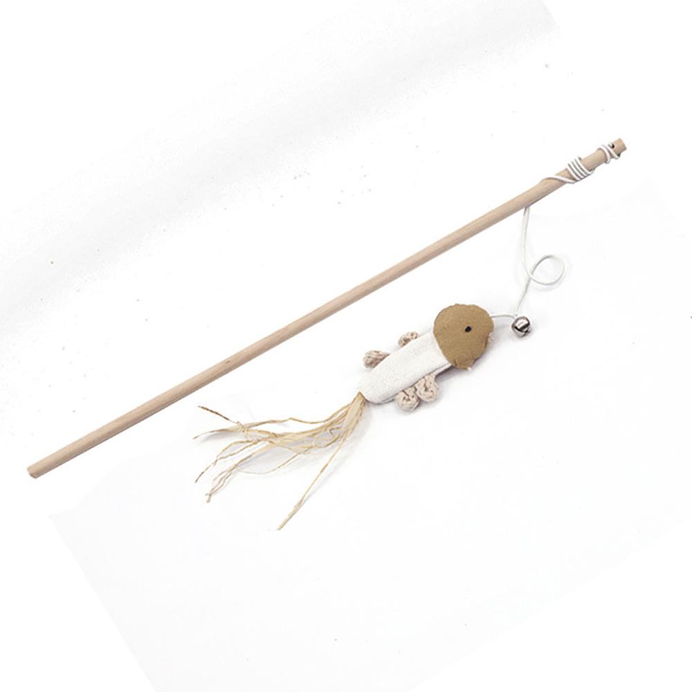 Kitten Feather Scratching Mouse With Mini Bell Tease Cat Rod Cat Toy Pet Supplies Interactive Stick