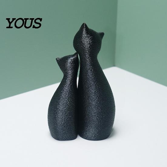 Уникальный Декор для Дома Кошка Милая Черная Статуэтка, 3D Печатная Фигурка в Позе для Объятий, Обнимающая Статуэтка Минималистичная Настольная Полка для Офиса, Подарок Любителям Искусства
