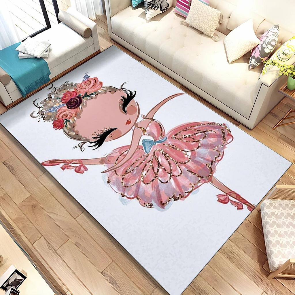 Милый коврик для балета, балерины, феи, мультяшный коврик, ковер для дома, гостиной, спальни, дивана, коврик для двери, детский нескользящий коврик