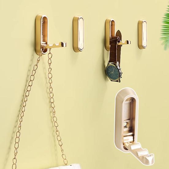 Foldable Wall Hook Heavy-Duty Zinc Alloy Hook Wall-mounted Towel Coat Hook for Door Bathroom Kitchen Bedroom Storage