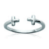 Silver Open Ring 'Cross' Silver (rhodium) - 5x2 Mm