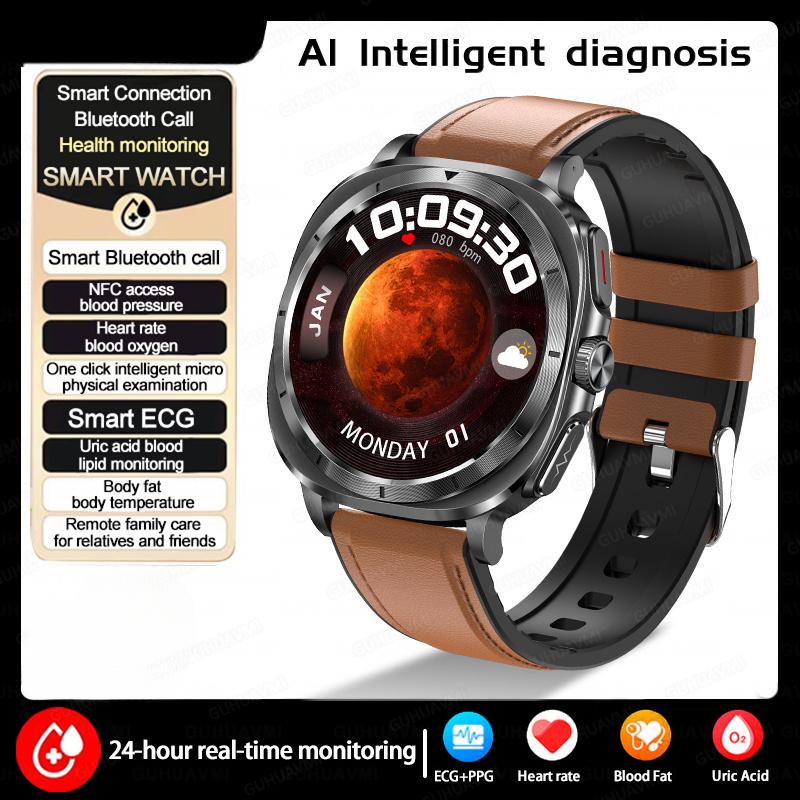 2025 Новые Часы 7 Мочевая кислота Артериальное давление Кислород крови Анализ тела Смарт-часы ЭКГ+ФПГ Часы Смарт-часы Мужские