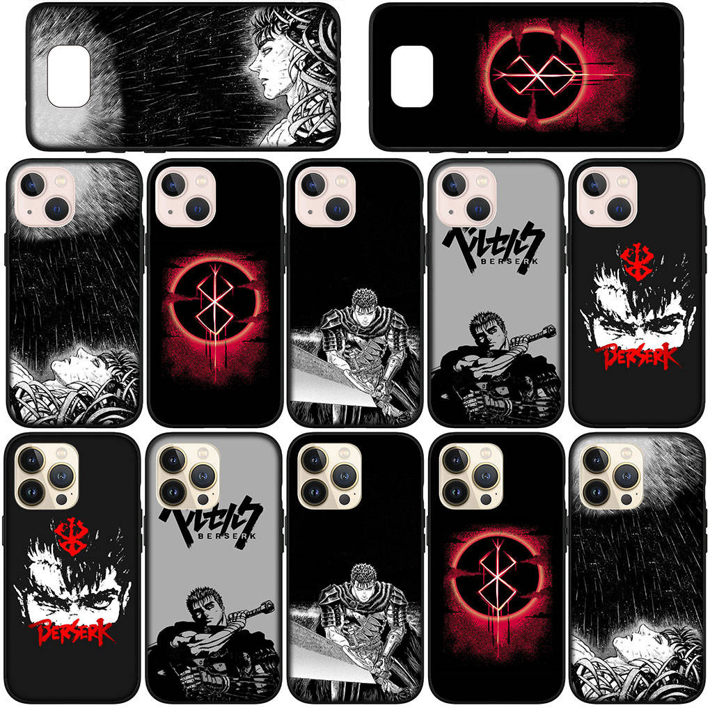 Чехол для телефона Samsung Galaxy S25 S24 S23 iPhone 16 15 Xiaomi Redmi Note 14 13 12 16E X 8 11 Pro Max OPPO Moto Huawei A05 A16 чехол с изображением аниме Berserk Guts