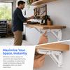 2pcs White Desk Hinge Cold Rolled Steel Folding Hinge Durable Shelf Bracket  Storage