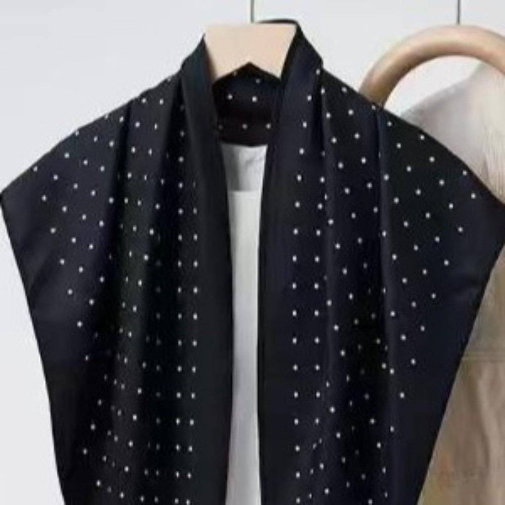 Polyester Polka Dot Head Scarf Elegent Waist Tying Scarf Luxury Bandana Travel Matching