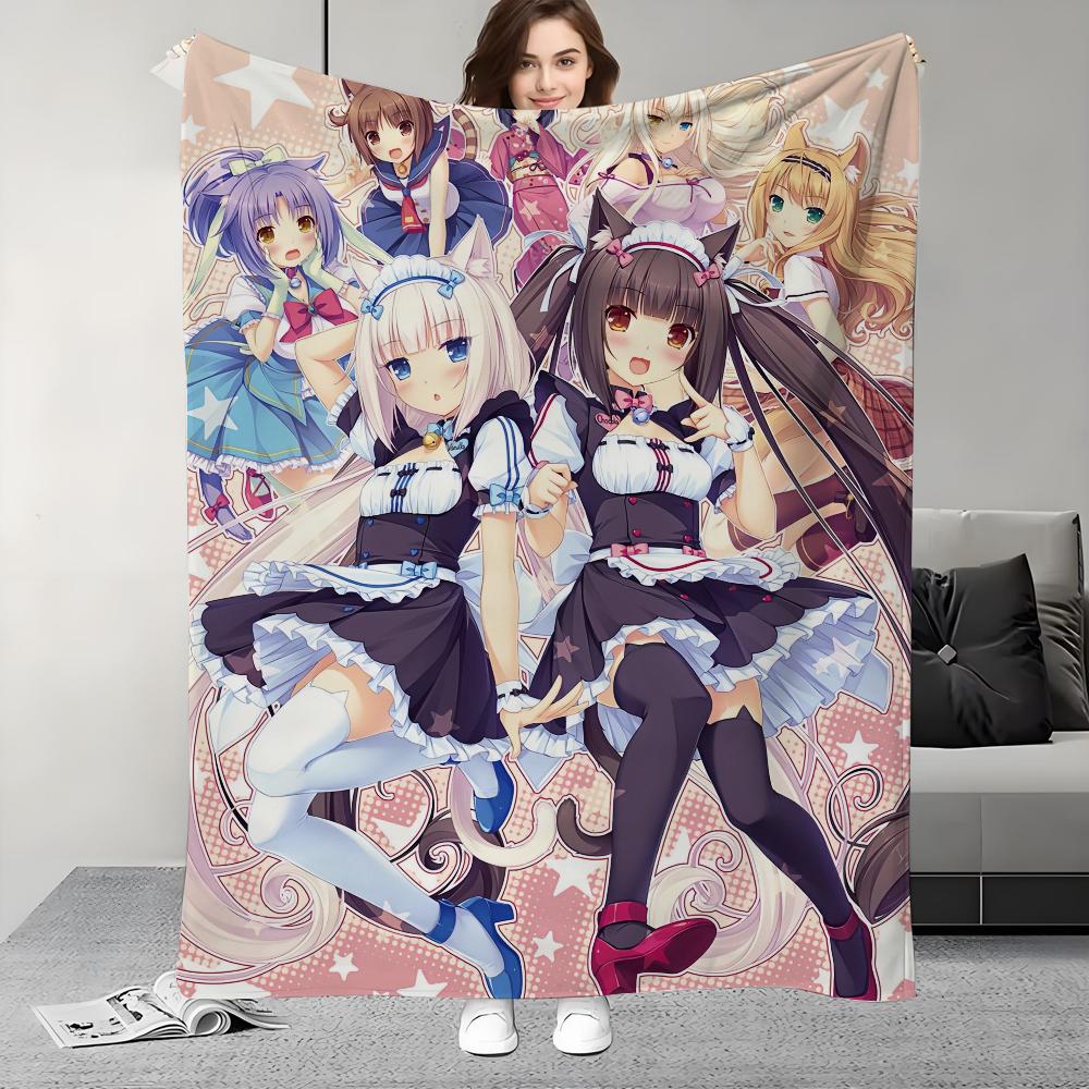 Плед N-Nekopara-S Легкий Дизайн Для Общежитий, Дневного Сна, Гостиной, Офиса, Дивана, Всесезонный