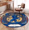 Chelsea Football Club Pattern Round Rug, Indoor/Outdoor Mat, for Picnic, Gameroom, Bedroom, Office, Living Room, Home Decor Carpet, Birthday Gift