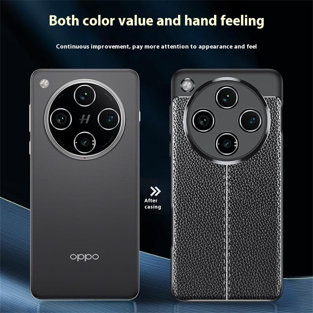 For Oppo Find X8 Pro 5G Case Litchi Texture TPU Flexible Phone Cover,Black