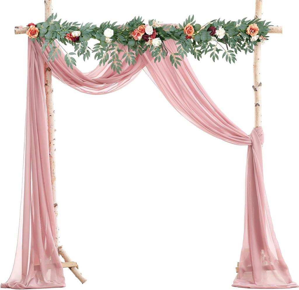 1PC Arch Wedding Veil Lawn Wedding Event Outdoor Decoration Drape Wedding Drapery Table Flag Arrangement