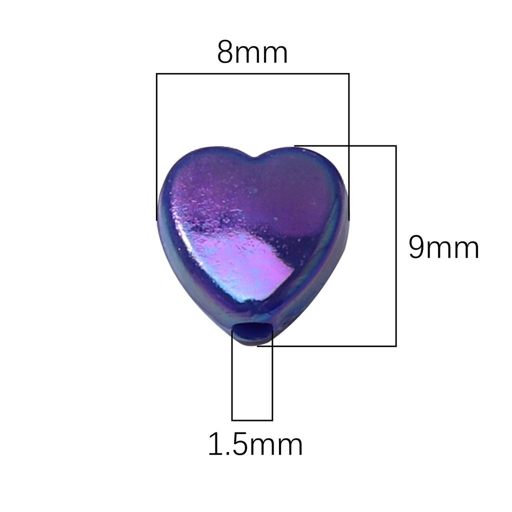 100 шт. Акриловые разноцветные бусины в форме сердца для изготовления ожерелий, браслетов, серег, ювелирных изделий, аксессуары для рукоделия