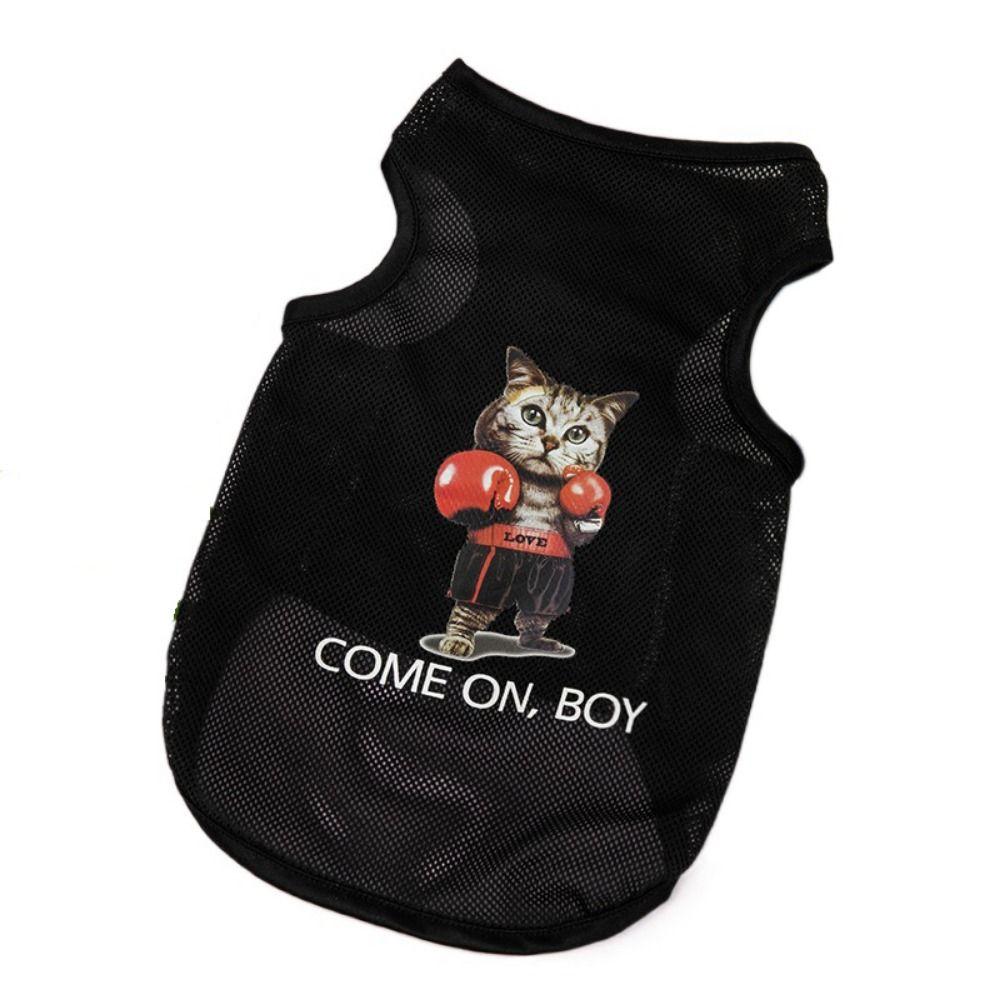 Summer Cartoon Breathable Soft Polyester Fibre Dog Clothes Puppy Vest Cat T-shirt Cat Costume