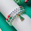3Pcs/Set Merry Christmas Tree Snowman Santa Claus Bracelets For Women Men Acrylic Beads Christmas Deer Bracelet New Year Jewelry