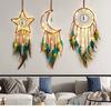 Energy Stone Pendant Feather Dream Catcher Hanging Decor Home Wall Ornament with LED Light Strip