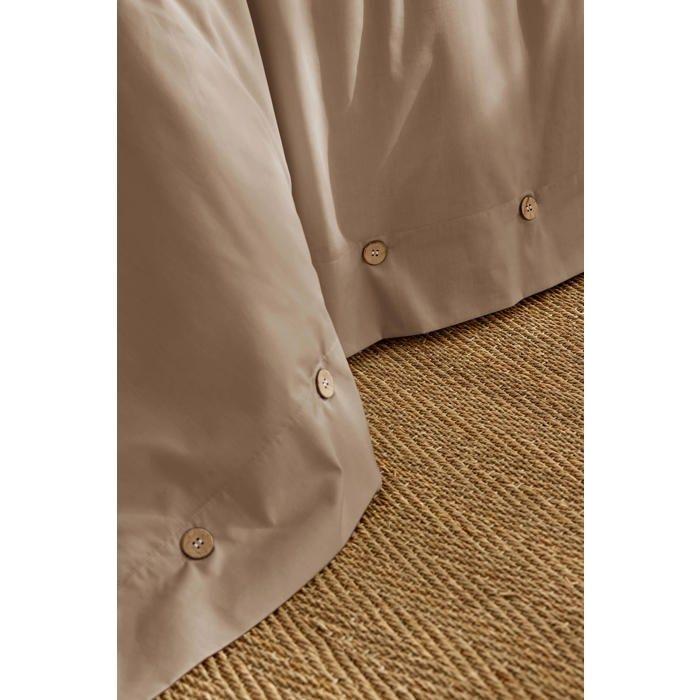 Housse de couette en percale 240 x 260 cm beige ficelle Perrine