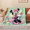 1pc Flannel Minnie Mouse Flower Bedding Throw Blanket Sofa Cover Gift Home Decor Lightweight Soft Warm Throw Blanket for