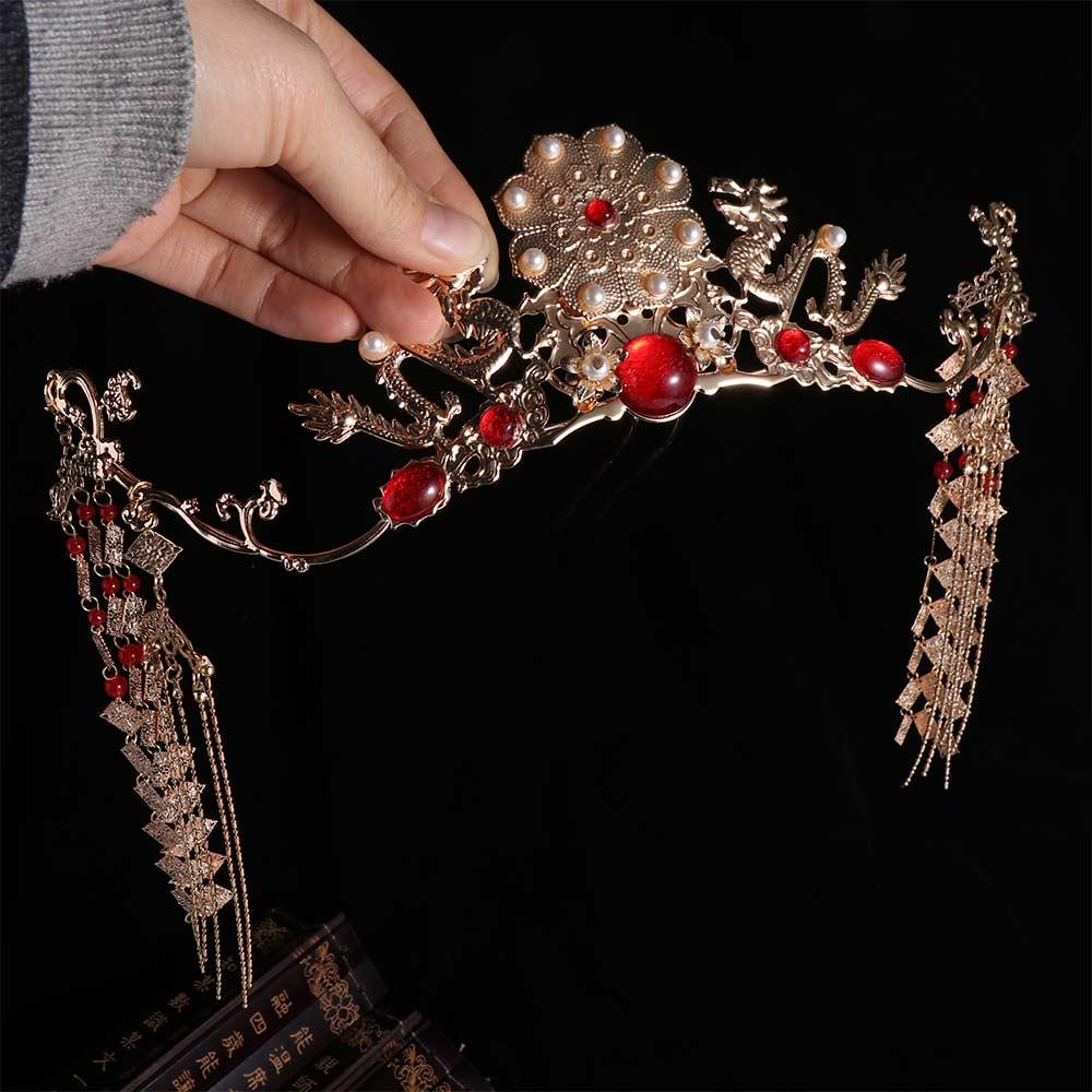 Zinc Zinc Alloy Hair Accessories Plastic Bride Coronet Ancient Bridal Headwear Hanfu