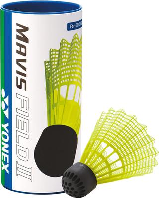 YONEX Mavis Field II Бадминтон Упаковка из 3 желтых воланов MF2CBP, Для улицы, (004)
