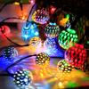 LED Moroccan Hollow Metal Ball String Lights Solar Powered-Perfect for Wedding,Party,Birthday,Garden/Yard Outdoor Decorative/decor for Room