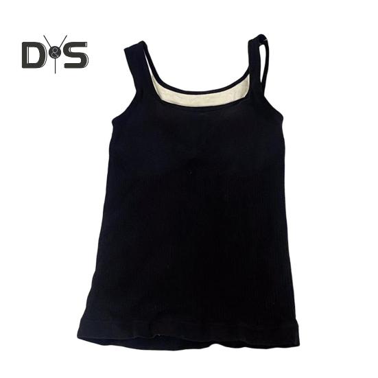 Winter Women Thermal Vest with Chest Pads Seamless Velvet-lined Fast Temperature Lock Heating Slim Fit Elastic Sleeveless Inner Wear Bottoming Tank