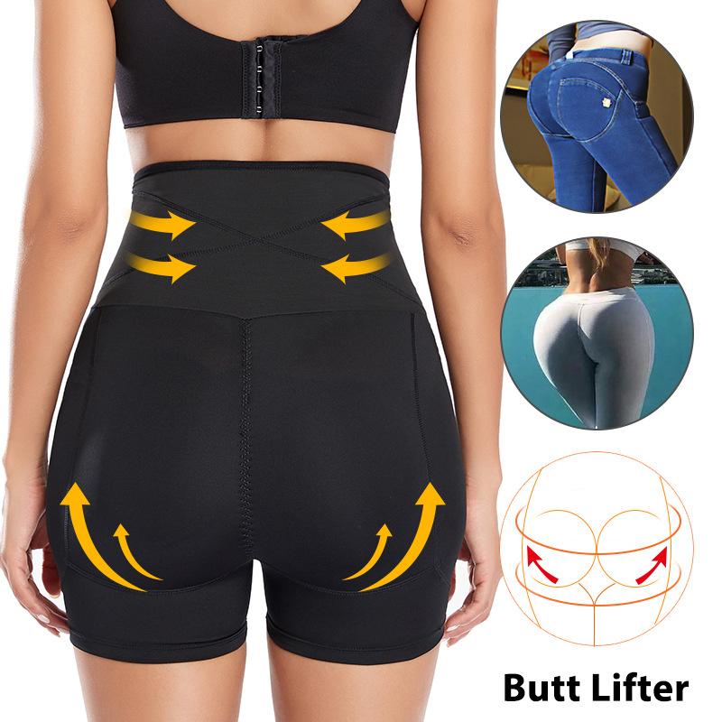 Women Hip Lifting Pants Female Buttock Enhancement Crotch Tight Panties with Padded Body Shaping High Waisted Tummy Tucking Pants