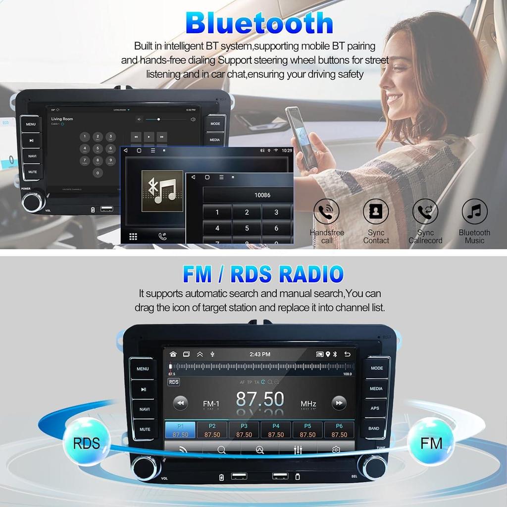 2G+32G /1G+32G Android 13 7-дюймовый IPS-экран Беспроводной CarPlay Android Auto Автомагнитола для VW Jetta Седан Passat Tiguan CC Golf Skoda Радио