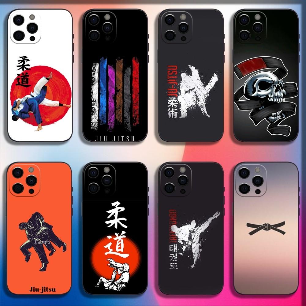 Япония Крутой Чехол для Телефона с Джудо Дзюдо Для iPhone 16,15,14,13,12,11,Pro,X,XS,Max,XR,Plus,Mini Мягкий Черный Чехол