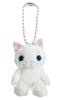 Naito Design Laboratory's "Maru No Osanpo" Mascot, Mikemaru, Cat, 12cm Tall, White, with Ball Chain, Plush Toy