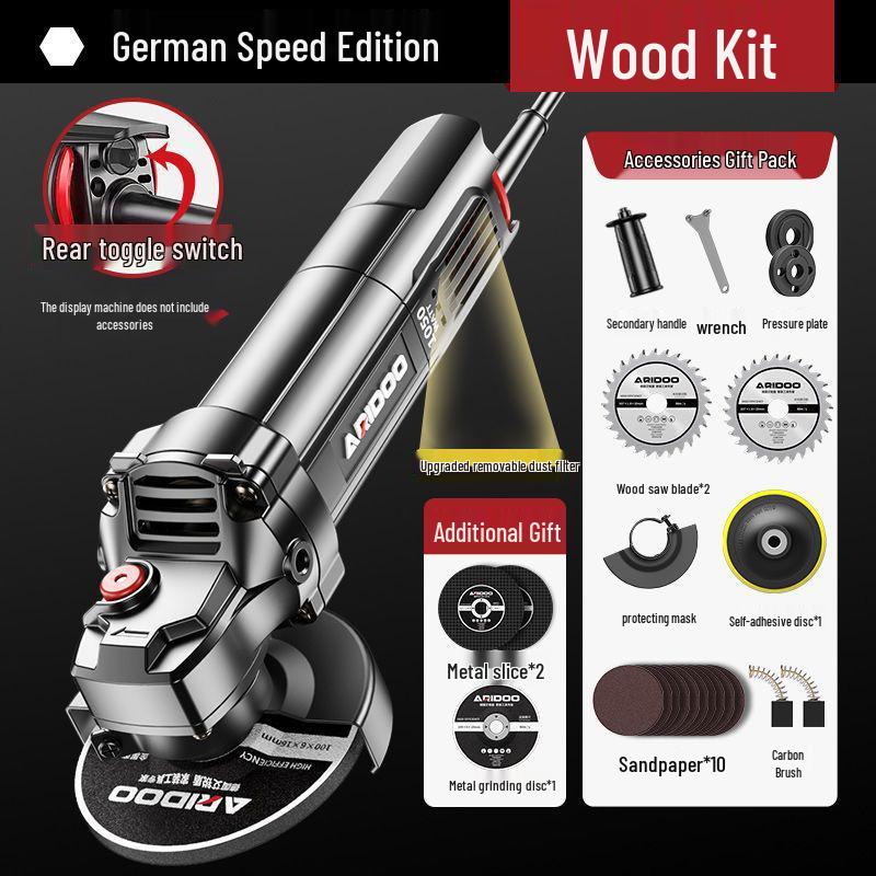 Многофункциональная угловая шлифмашина: Маленький бытовой полировальный и режущий инструмент