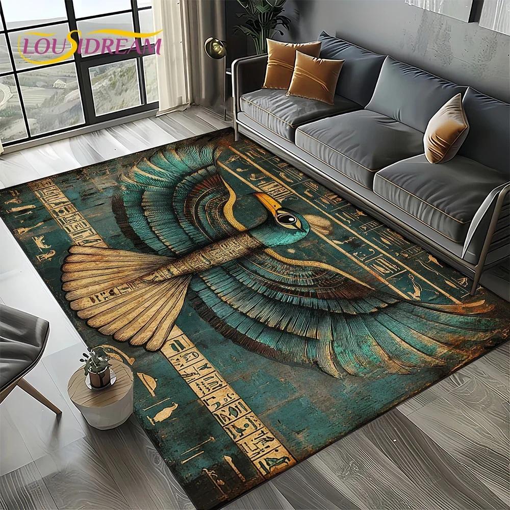Настенная роспись Древний Египет Иероглифы Мифология Ковер Коврик для Гостиной Спальни Декор Дивана, Нескользящий Коврик для Пола