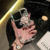 Защитный чехол для iPhone 13/14 с дизайном Diamond Camellia и браслетом для Apple 16 Pro Max