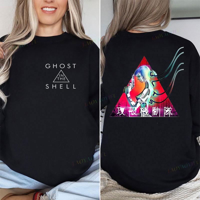 Ghost In The Shell Kusanagi Motoko Anime Graphic Tshirt Unisex Vintage Unisexga Casual Loose Polyester Harajuku Print Unisex Tops