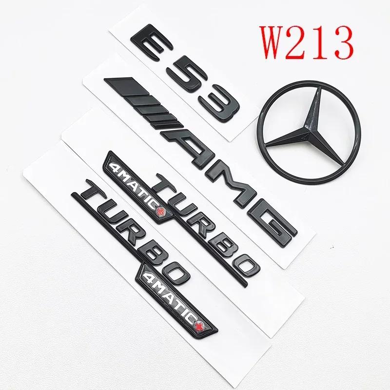 ABS1pcs W212 E53 Logo Letters TURBO 4MATIC Badge Car Rear Star Sticker Trunk AMG Emblem For Mercedes Benz AMG W212 W213 E Class