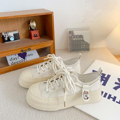 6273 Летние популярные нишевые парусиновые туфли женские туфли универсальные ретро туфли для скейтбординга студенты корейская версия ins tide белые туфли