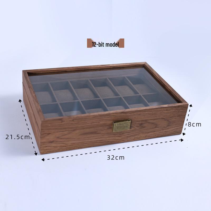 Black Wood Grain Watch and Jewelry Storage Display Box
