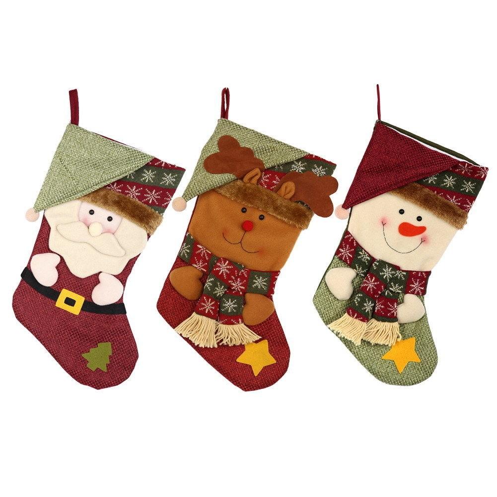 Рождественский носок ручной работы из нетканого материала, носок Санты для украшения вечеринки, подарок для друзей