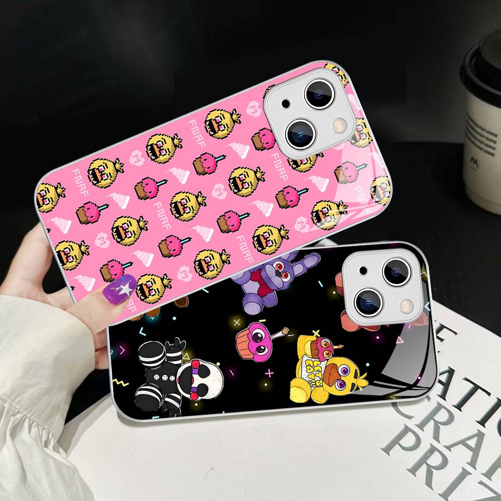 Fnaf Five-nights-At-Freddys Аниме Для iPhone 14 13 12 Mini 11 Pro XS Max X XR 14 Plus Закаленное Стекло Чехол