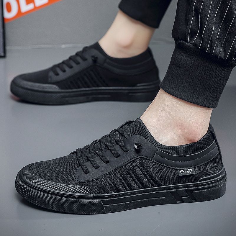 Men's Shoes Breathable Mesh Thin Summer Deodorant Casual Sports Shoes Men's Low-top Versatile One-pedal Flying Woven Board Shoes