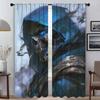 Skeleton Killer Home Interior Curtains for Living Room Blackout Curtain Halloween Decoration Shades Tulle for Bedroom Partition